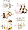 Picture of Earrings Set for Women Girls, Funtopia 61 Pairs Fashion Tassel Earrings Acrylic Hoop Stud Drop Dangle Earrings for Birthday Party Gift, Assorted Styles and Colors