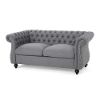 Picture of ES ESPINHO ESPN0012 Solid Sal Wood Fabric Button Tufted Sophisticated, Elegant, Durable & Comfortable 2 Seater Chesterfield Sofa 