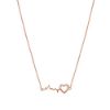 Picture of Brado Jewellery Rose Gold Plated American Diamond Heart Beat Necklace Chain for Women and Girl