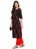 Picture of ANNI DESIGNER Women's Crepe Straight Kurta (KT-CRP-10015-BLACK)