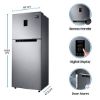 Picture of Samsung 324L 3 Star Inverter Frost Free Double Door Refrigerator (RT34T4513S8/HL, Elegant Inox, Convertible)