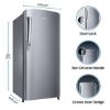 Picture of Samsung 192 L 2 Star Direct Cool Single Door Refrigerator (RR19A241BGS/NL, Grey Silver)