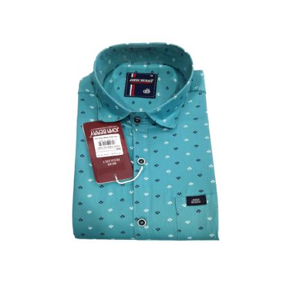 Picture of JOHN BERRY LIGHT BLUE FLOWER PRINT SHIRT 