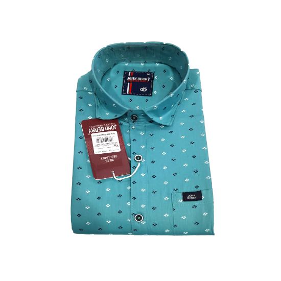 Picture of JOHN BERRY LIGHT BLUE FLOWER PRINT SHIRT 