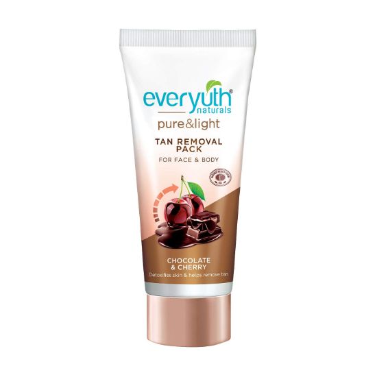 Picture of Everyuth Naturals Pure & Light Tan Removal Pack - Chocolate & Cherry, For Face & Body, No Harmful Chemicals, 50 g Tube