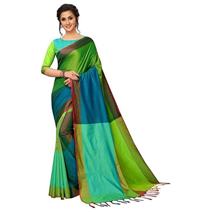 Picture of OM SAI LATEST CREATION Soft Cotton & Silk Saree for Women Banarasi Saree Under 399 2021 Beautiful for Women Saree