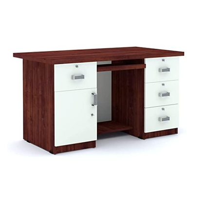 Picture of Durafur Executive Office Table with Multi Storage Space. (Size 4.5ft x 2.5ft) with Keyboard and CPU File Shelf