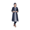 Picture of Women Printed Cotton Silk A-line Kurta  (Dark Blue)