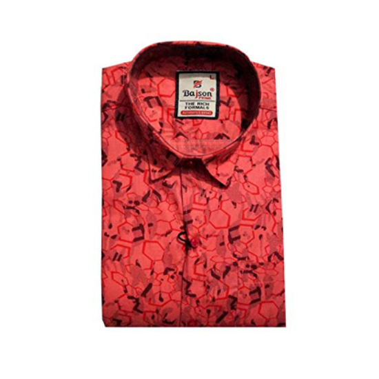 Picture of Bajson Mens Casual Shirt Printed Red