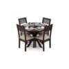 Picture of Krishna Wood Decor Solid Sheesham Teak Wood Round Dining Table 4 Seater with Chairs Sets