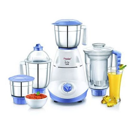 Picture of Prestige Iris 750 Watt Mixer Grinder with 3 Stainless Steel Jar + 1 Juicer Jar