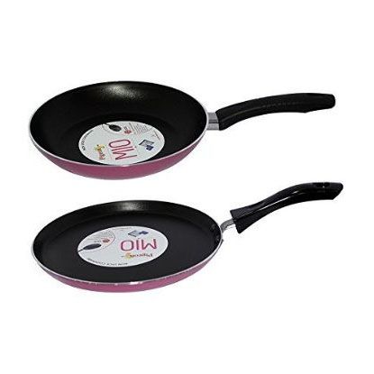 Picture of Pigeon Mio Non Stick Cookware Duo Pack, Fry Pan (240mm) and Flat Tawa (250mm)