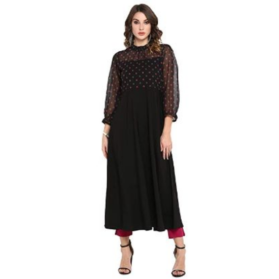 Picture of Janasya Women's Crepe Regular Kurta